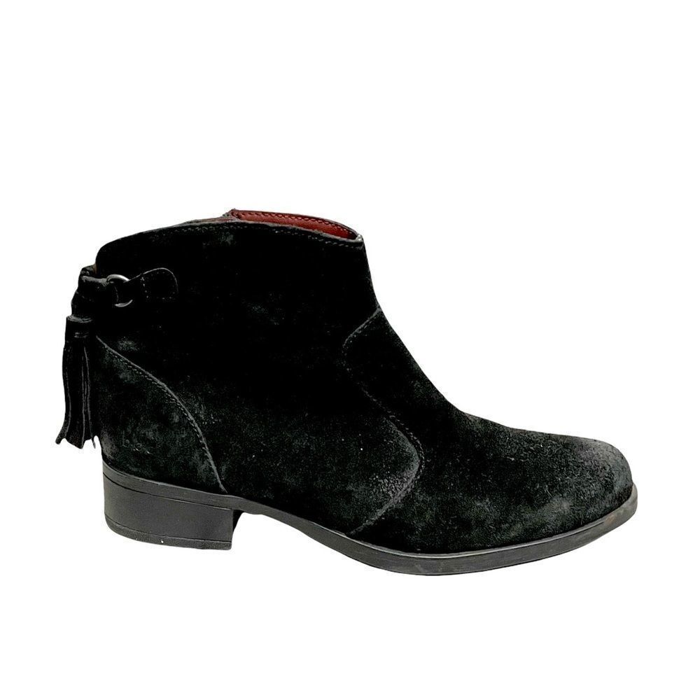 BOC BALLY Italy Black Boho Suede Ankle Boots 6
